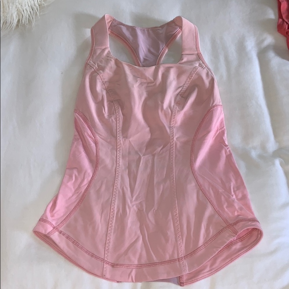 pink lululemon work out tank